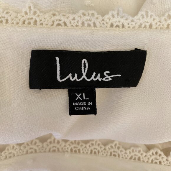 Lulus Completely In Love White Swiss Dot Button-Front Maxi Dress Cottagecore-XL - Picture 14 of 16